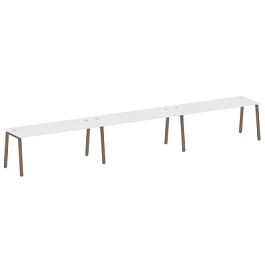 Metal System Р. ст. на 3 раб. места на А-образном м/к БА.СМ-3.5 Белый/Мокко металл 5400*720*750 - Фото предпросмотра