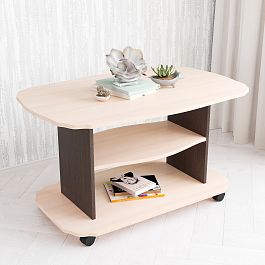 Стол Журнальный Консул-2 (1000*560*650) дуб молочный/венге - Фото предпросмотра