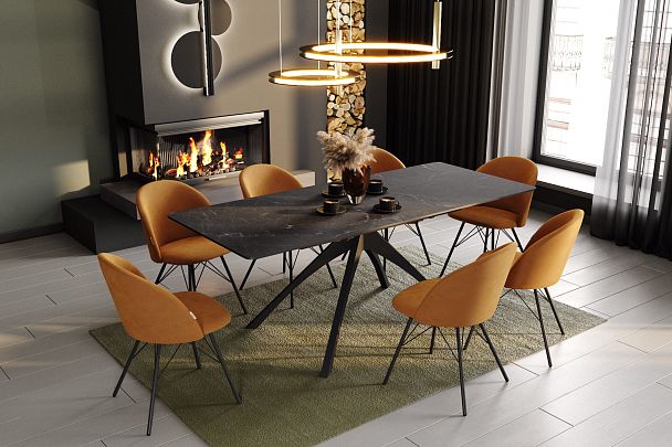 Стол раскладной Sheffilton SHT-T76 серый мрамор/черный - Вид 10