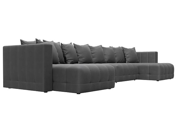 Диван П-образный Лига-052 НПБ Лонг Замша серый - Вид 3