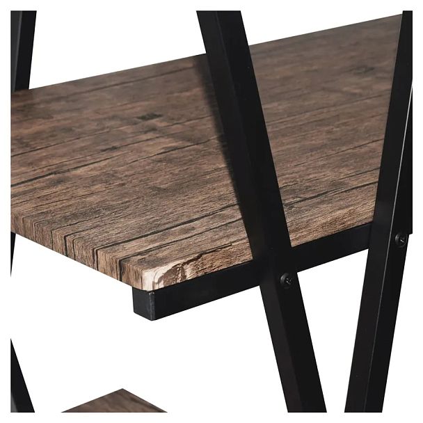 Стол на металлокаркасе BRABIX "LOFT CD-004", 1200х535х1110 мм, 3 полки, цвет морёный дуб, 641218 - Вид 8