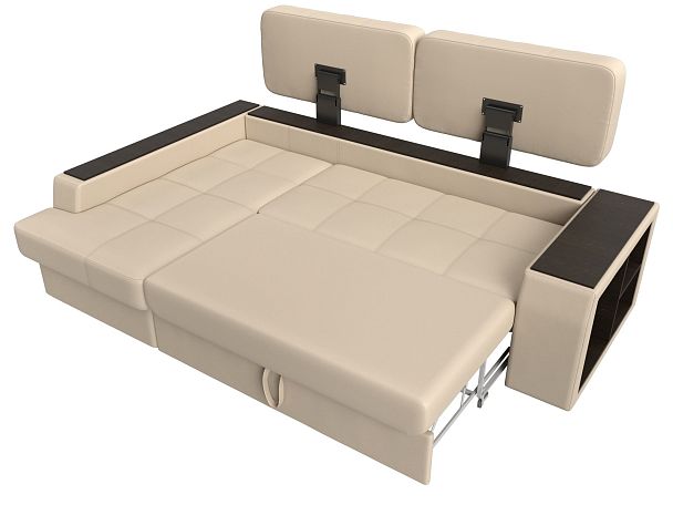 Угловой диван Брюссель левый (полностью экокожа бежевая) - Вид 8