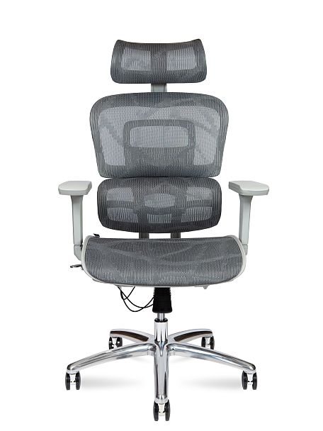 Кресло офисное / Kron grey / серый пластик / серая сетка - Вид 2