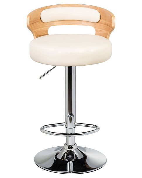 Набор 2 шт Стул барный DOBRIN FRED (натуральное дерево, кремовый) - Вид 5