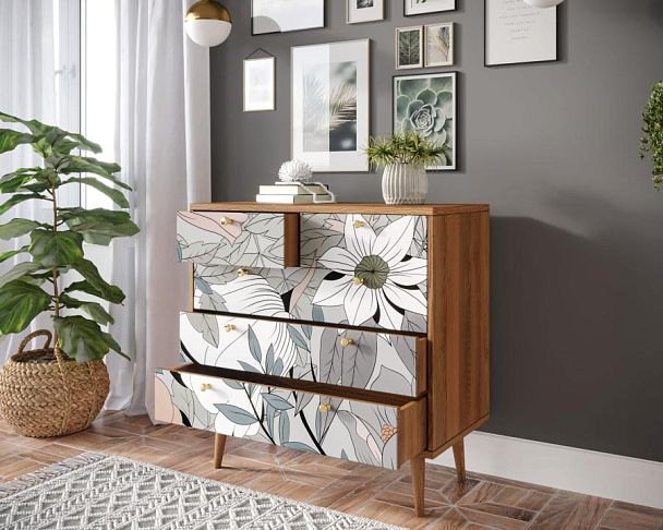 Комод Berber пять ящиков 50 принт арт BB36/Print_50 - Вид 2