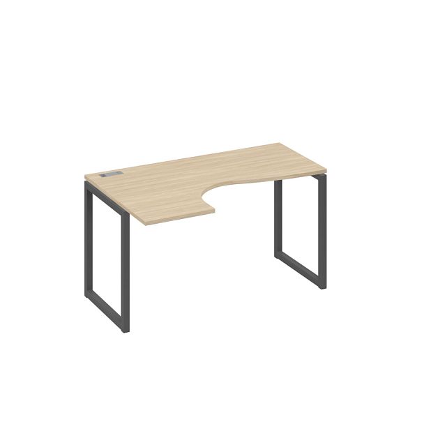 Стол эргономичный левый "Классика" на металлокаркасе QUATTRO A4 А4 Б4 033 БП дуб скандинавский / металлокаркас антрацит - Вид 1