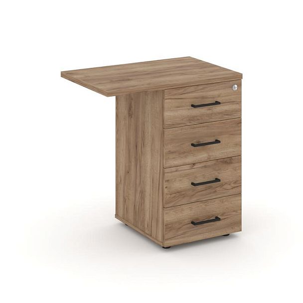 Стайл Проджект Тумба приставная SN.TPP-002 Дуб Табак/Черный Ручки 416/700*460*750 - Вид 2