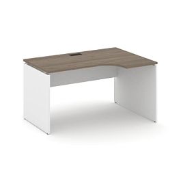 Стайл Проджект Стол рабочий эргоном. SN-D.SPA-021(R) Вяз Благородный/Белый/Черная Заглушка 1380*800/ - Фото предпросмотра