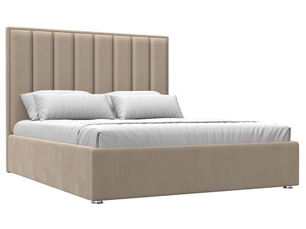 Интерьерная кровать Афродита 160 (полностью велюр бежевый) - Вид 1