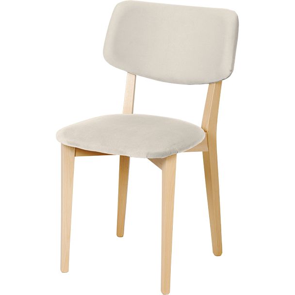 Комплект деревянных стульев с мягким сиденьем Мэти Натуральный/Кремовый велюр, 3 шт. - Вид 1