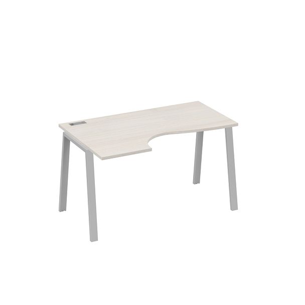 Стол эргономичный левый "Классика" на металлокаркасе TRE A4 А4 Б3 043 БП дуб / металлокаркас серый - Вид 1