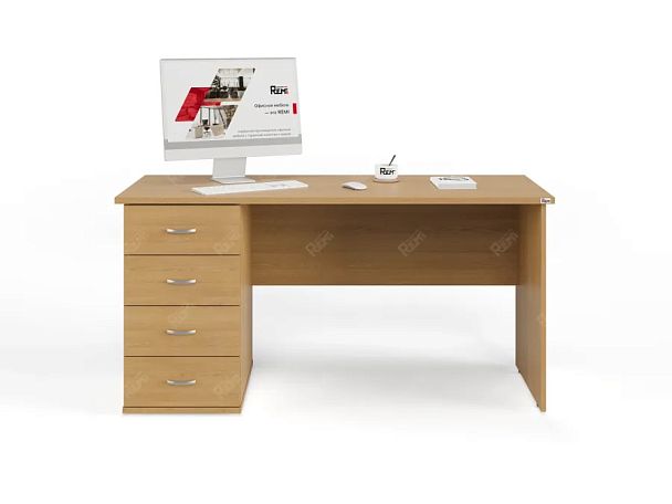 ЛАЙТ / LIGHT RLG007-15x6L Однотумбовый стол 150x60x75 Бук - Вид 2