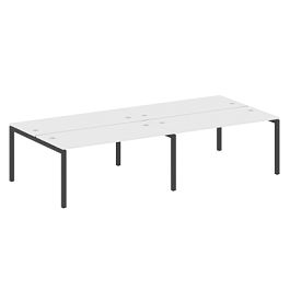 Metal System Quattro Р. ст. на 4 раб. места на П-образном м/к 50БП.СМ-4.4 Белый/Антрацит металл 3200*1475*750 - Фото предпросмотра