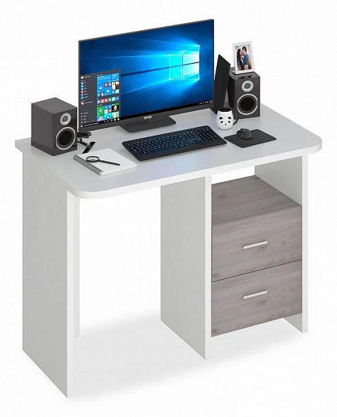 Стол письменный Домино Lite СКЛ-Прям100Р Белый/Нельсон - Вид 1