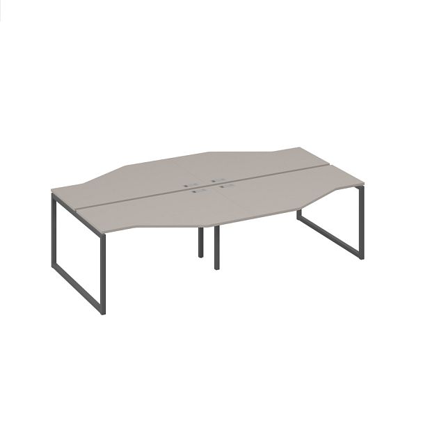 Рабочая станция столы (4х140) Техно каркас QUATTRO A4 А4 Б4 187-2 БП мокко премиум / металлокаркас антрацит - Вид 1