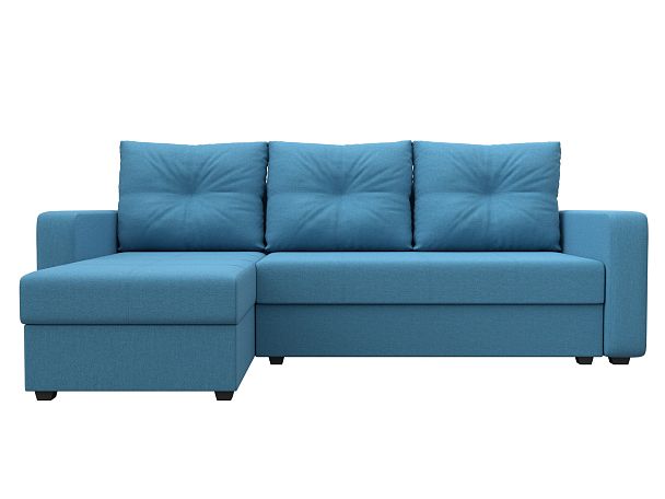 Диван угловой Ливерпуль Лайт левый угол Рогожка голубой - Вид 2