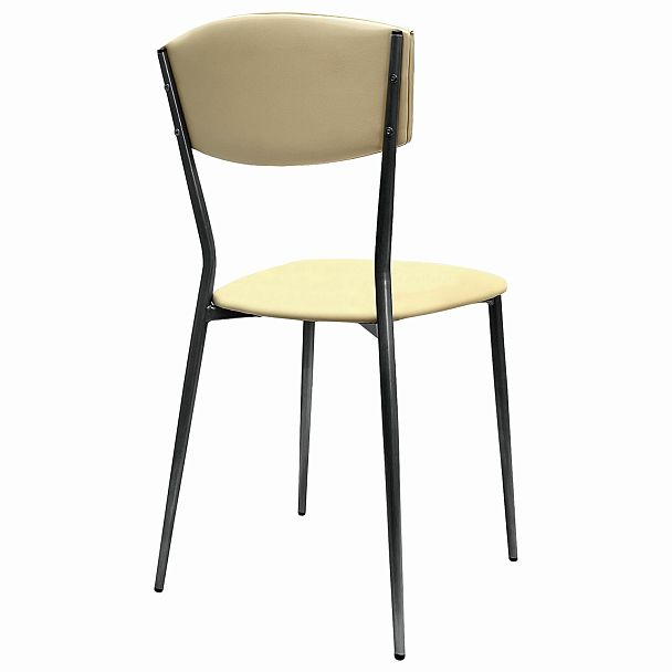 Стул для столовых, кафе, дома РС23, серебристый каркас, экокожа бежевая - Вид 6