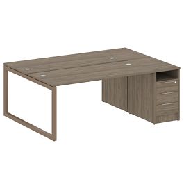 Metal System Quattro Р. ст. с тумбой на О-образном м/к 50БО.РС-СТП-2.4 Вяз/Мокко металл 2012*1475*750 - Фото предпросмотра