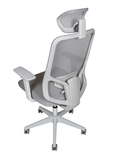 Кресло офисное / Best grey / серый пластик / серая сетка / серая ткань - Вид 6