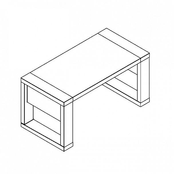 Стол журнальный ACT 105 Дуб Бофорд/Венге Магия 1000х500х500 ALTO - Вид 2