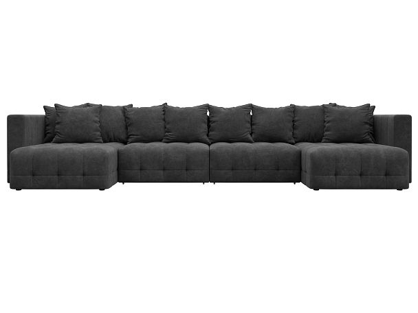 Диван П-образный Лига-052 НПБ Лонг Велюр серый - Вид 2