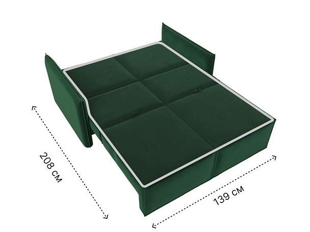 Диван прямой Либерти мини Велюр зеленый - Вид 12
