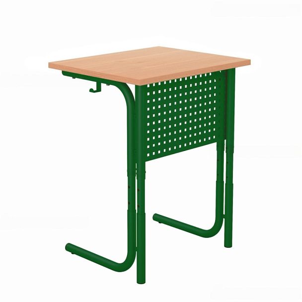 Стол ученический 101РП, 1-местный, регулируемый (экран-перфорация) на круглой трубе (м/к Красный, Синий, Зеленый), гр.3-5 - Вид 1