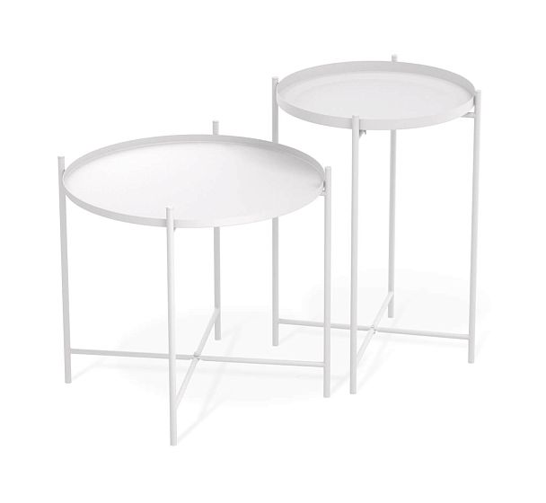 Двойной кофейный столик Sheffilton SHT-CT8/CT8-2 белый муар - Вид 2