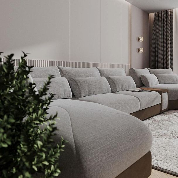 Aldo угловой модульный диван-кровать с терминальным шезлонгом, баром и столиком - Вид 3