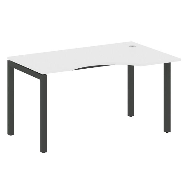 Metal System Quattro Стол криволинейный правый на П-образном м/к 50БП.СА-2 (R) Белый/Антрацит металл 1400*900*750 - Вид 1