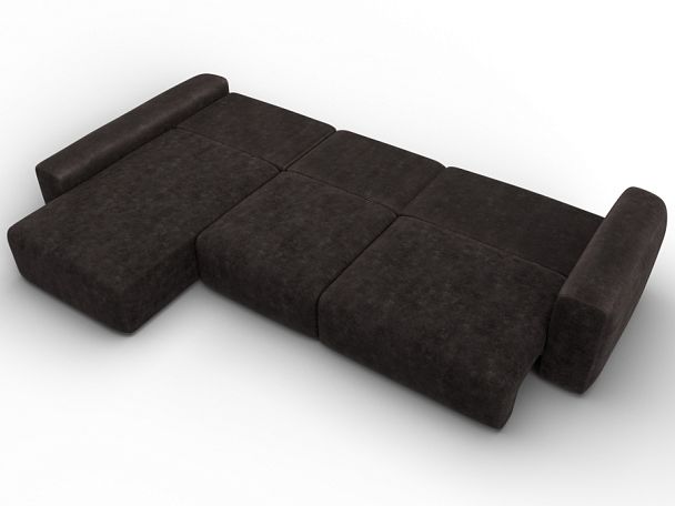 Диван угловой Лига-066 НПБ Лонг угол левый Велюр коричневый - Вид 11
