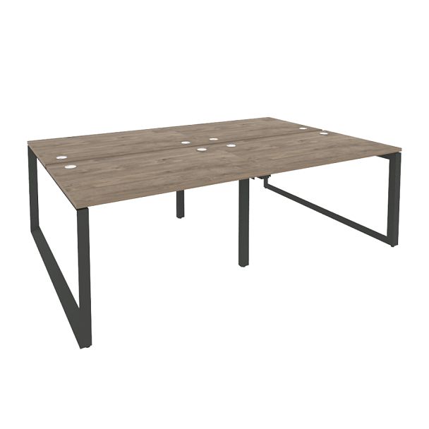 Onix Рабочая станция на О-образном м/к O.MO-D.RS-4.2.8 Тиквуд темный/Антрацит металл 2360*1635*750 - Вид 1