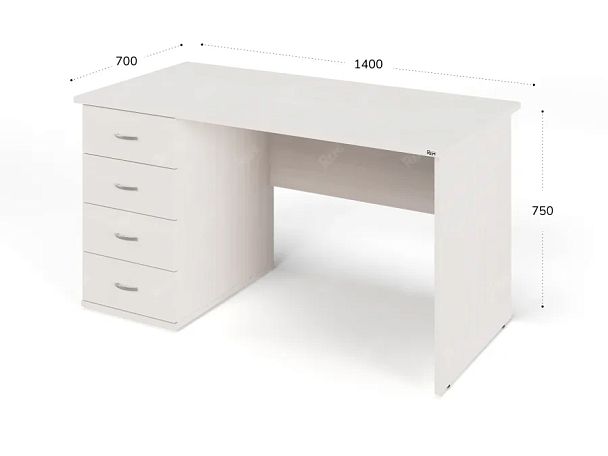 ЛАЙТ / LIGHT RLG008-14x7L Однотумбовый стол 140x70x75 Дуб Молочный - Вид 3