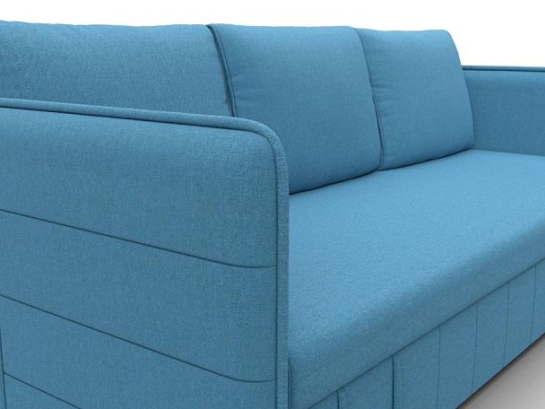 Диван прямой Слим Рогожка голубой - Вид 4