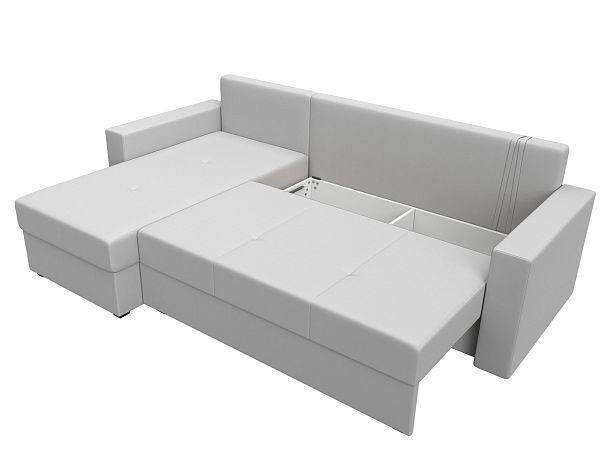 Диван угловой Верона Лайт угол левый (полностью экокожа белая) - Вид 7