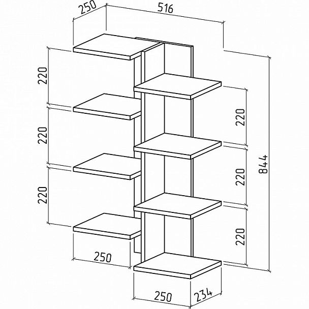 Полка книжная Кевин-3 - Вид 2
