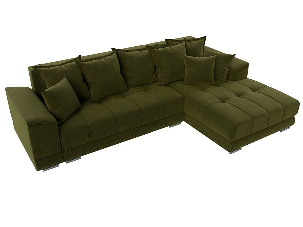 Угловой диван НордСтар правый угол Микровельвет зеленый - Вид 6