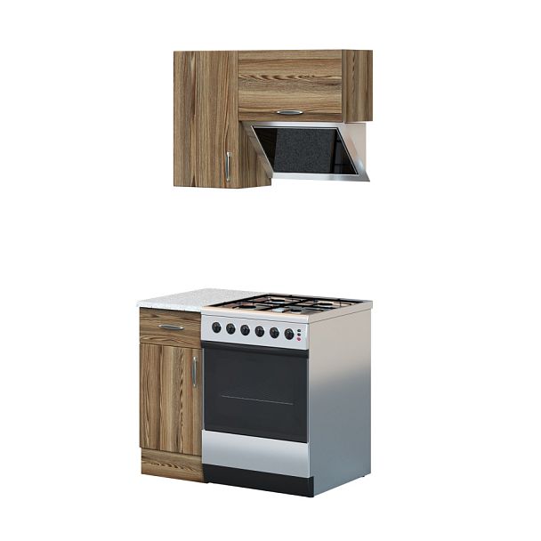 Композиция "Модульная кухня Ясень Рибейра"  ПК-ПЛМ-КОМП№1-В1-1154 ясень рибейра+ракушки - Вид 1