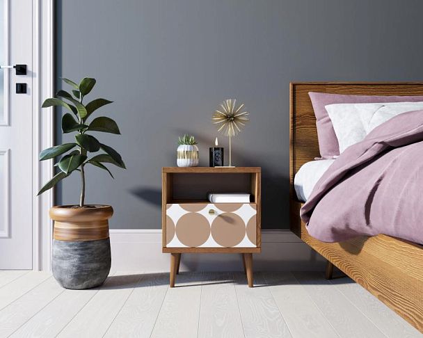 Тумбочка Berber с одним ящиком 17 принт арт BB06/Print_17, разноцветная - Вид 4