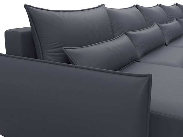 Диван П-образный Лига-051 НПБ МегаЛонг Экокожа серый - Вид 4