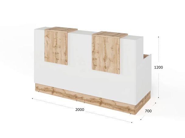 RTD084-200-V ТАНДЕМ / TANDEM Стойка ресепшн 2-200 2000х700х1200 Вотан - Вид 3