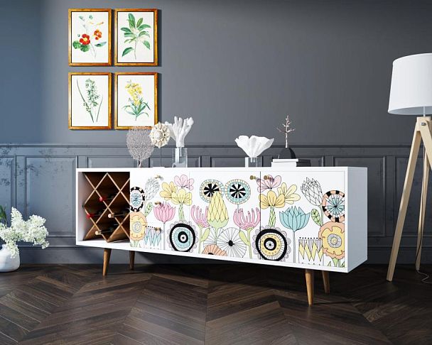 Комод Berber удлиненный с бутылочницей арт BB15/Print_03 - Вид 2