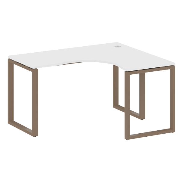 Metal System Стол криволинейный правый на О-образном м/к БО.СА-3 (R) Белый/Мокко металл 1400*1200*750 - Вид 1