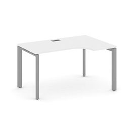 Style Project Next Стол рабочий эргономичный SN-59P.SPA-001(R) Белый/Металл Серый/Серебро Заглушка 1380*600/980*750 - Фото предпросмотра