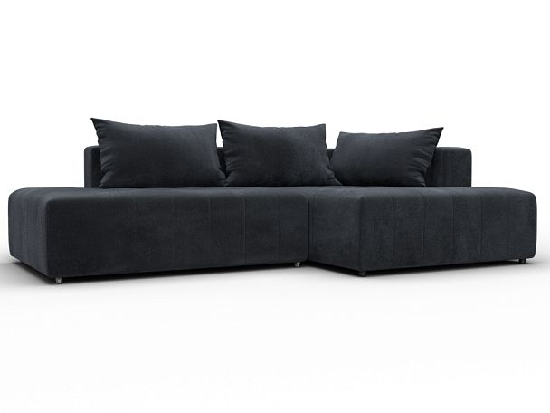 Диван угловой Лига-103 НПБ угол правый Велюр серый - Вид 1