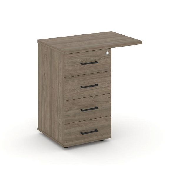 Стайл Проджект Тумба приставная SN.TPP-002 Вяз Благородный/Черный Ручки 416/700*460*750 - Вид 1