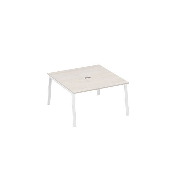 Стол 140 на металлокаркасе TRE для переговорной A4 А4 Б3 135 БП дуб / металлокаркас белый - Вид 1