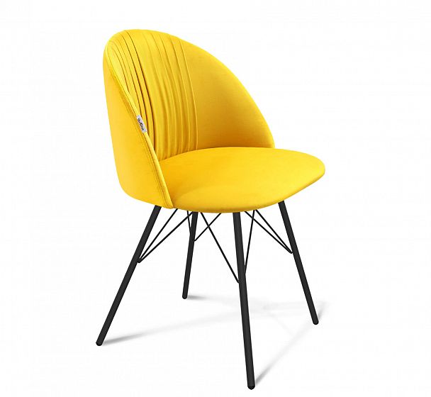 Стул Sheffilton SHT-ST35-1/S37 имперский жёлтый/чёрный муар - Вид 2