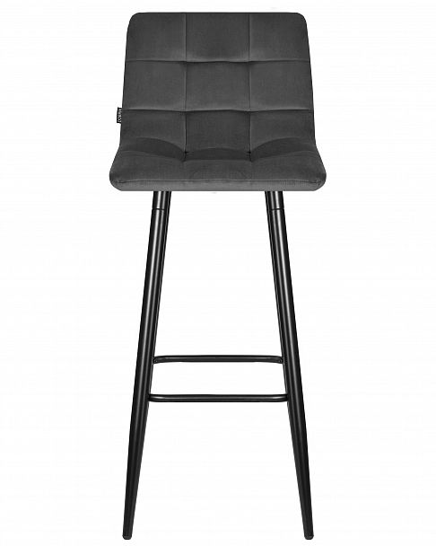 Стул барный DOBRIN NICOLE (черные матовые ножки, темно-серый велюр (108-91)) - Вид 6