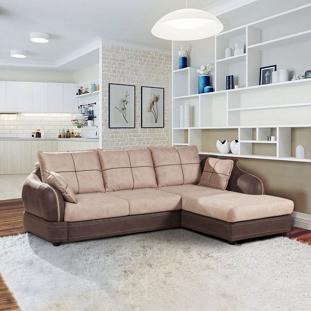 Napoli (Неаполь) диван-кровать с шезлонгом, замша - Вид 16